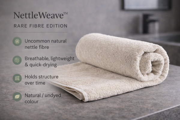5666604682.png URTICA 400 GSM Terry Travel Towel — Stinging Nettle & Organic Cotton Blend · Compact, Quick-Dry, Practical