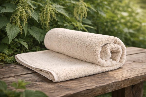 5666630282.jpg URTICA 400 GSM Terry Travel Towel — Stinging Nettle & Organic Cotton Blend · Compact, Quick-Dry, Practical